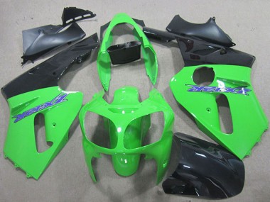 Custom 2000-2001 Green Matte Black Blue Kawasaki ZX12R Motorcycle Fairings