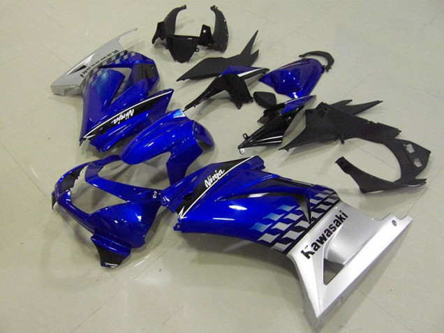 2008-2012 Blue Silver Kawasaki ZX250R Motorcycle Fairings