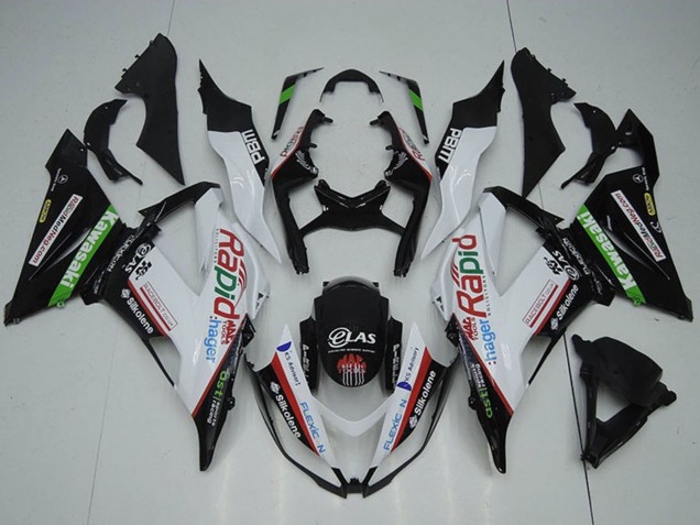 2013-2018 White Green Black Red Rapid Kawasaki ZX6R Motorcycle Fairings