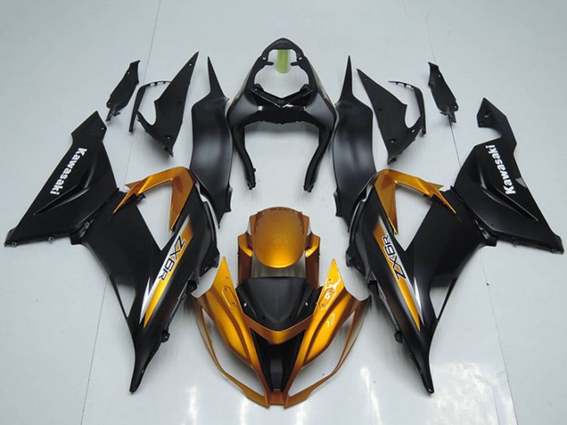 2013-2018 Matte Black Orange Kawasaki ZX6R Motorcycle Fairings