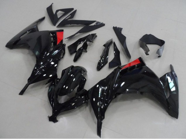 2013-2018 Glossy Black Red Kawasaki ZX300R Motorcycle Fairings