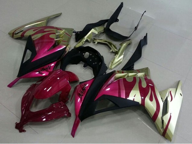 2013-2018 Glold Pink Red Black Kawasaki ZX300R Motorcycle Fairings