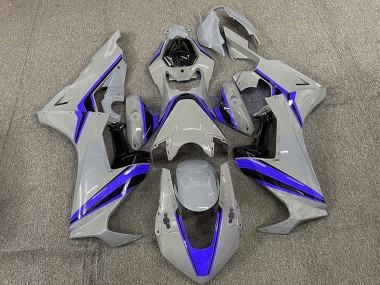 Custom 2017-2023 Honda CBR1000RR Motorcycle Fairings - Nardo Grey with Blue Stripe