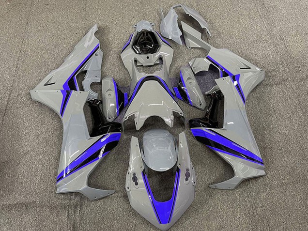 2017-2023 Honda CBR1000RR Motorcycle Fairings - Nardo Grey with Blue Stripe