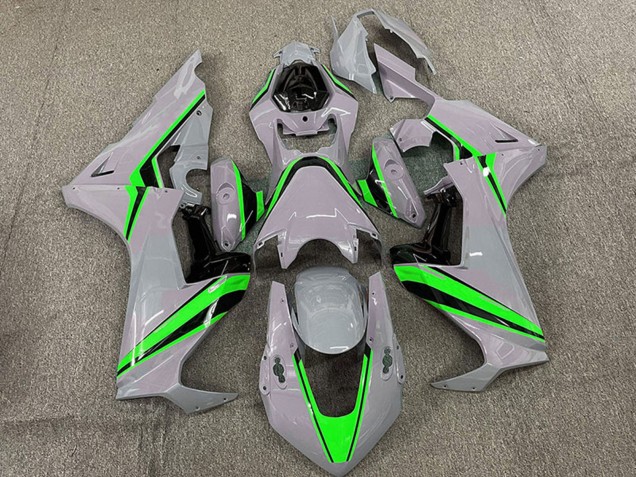2017-2023 Honda CBR1000RR Motorcycle Fairings - Nardo Grey with Green Stripe