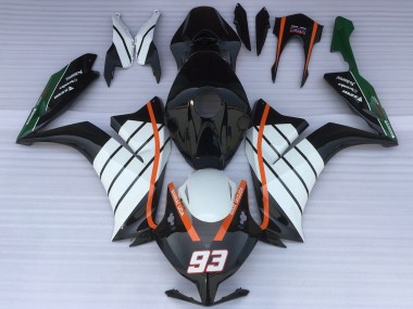 Custom 2012-2016 Honda CBR1000RR Motorcycle Fairings - White Orange Glossy Black Baracuda 93