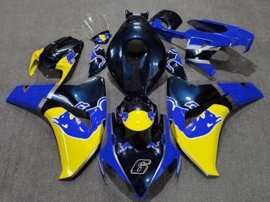 Custom 2008-2011 Honda CBR1000RR Motorcycle Fairing - Dark Blue Yellow Red Bull