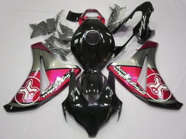 Custom 2008-2011 Honda CBR1000RR Motorcycle Fairings - Pink Grey Glossy Black