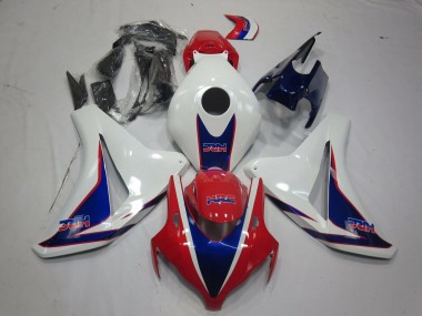 Custom 2008-2011 Honda CBR1000RR Motorcycle Fairings - White Red Blue HRC Style