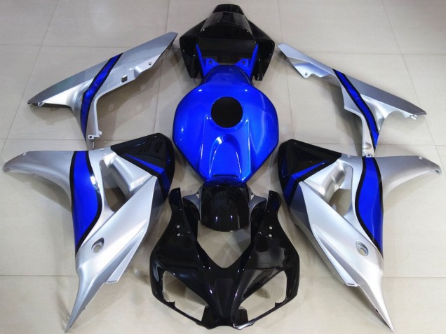 2006-2007 Honda CBR1000RR Motorcycle Fairings - Silver Blue Glossy Black
