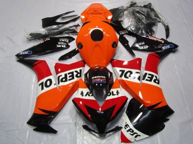 Custom 2012-2016 Honda CBR1000RR Motorcycle Fairings - Orange White Red Glossy Black Repsol