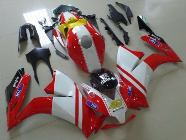 Custom 2012-2016 Honda CBR1000RR Motorcycle Fairings - White Red Yellow Blue Ducati Style