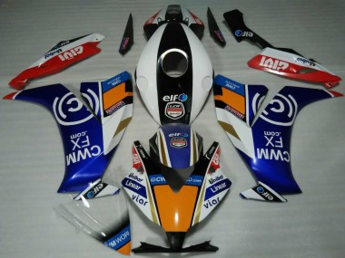 Custom 2012-2016 Honda CBR1000RR Motorcycle Fairings - White Blue Orange Red Black Elf