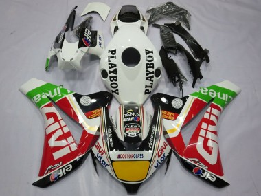 Custom 2008-2011 Honda CBR1000RR Motorcycle Fairings - White Red Yellow Green Black Givi Playboy