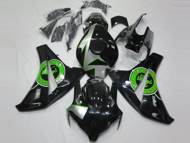 2008-2011 Honda CBR1000RR Motorcycle Fairings - Silver Green Glossy Black