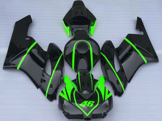 2004-2005 Honda CBR1000RR Motorcycle Fairings - Glossy Black High Viz Green