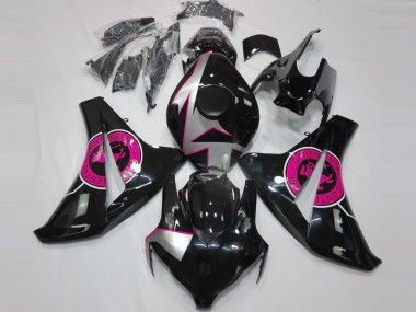 Custom 2008-2011 Honda CBR1000RR Motorcycle Fairings - Silver Pink Glossy Black