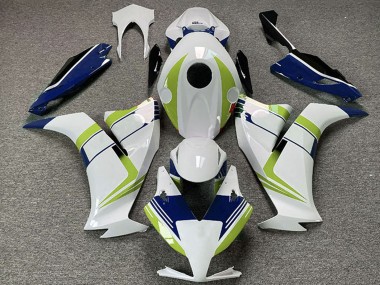 Custom 2012-2016 Honda CBR1000RR Motorcycle Fairings - White Green Blue
