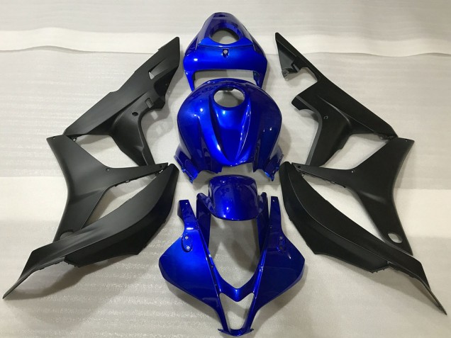 2007-2008 Honda CBR600RR Motorcycle Fairing Kits - Blue Matte Black