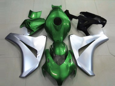 Custom 2008-2011 Honda CBR1000RR Motorcycle Fairings - Silver Green