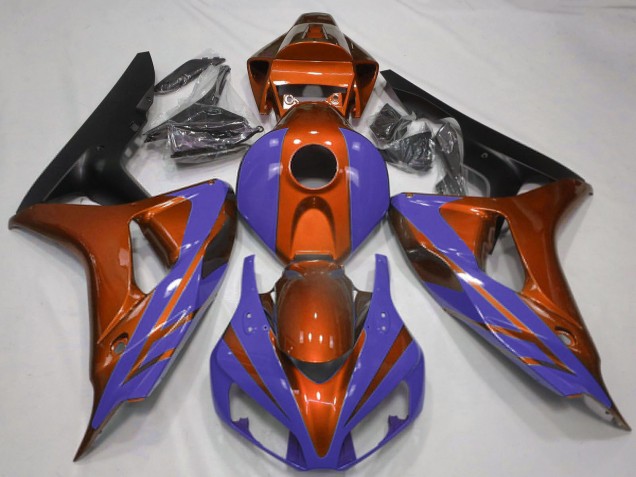 2006-2007 Honda CBR1000RR Motorcycle Fairings - Orange Blue Matte Black