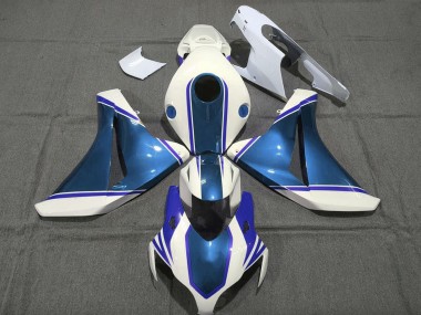 Custom 2008-2011 Honda CBR1000RR Motorcycle Fairings - White Glossy Pearl Blue