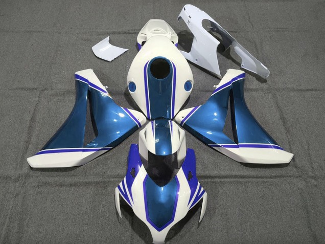 2008-2011 Honda CBR1000RR Motorcycle Fairings - White Glossy Pearl Blue