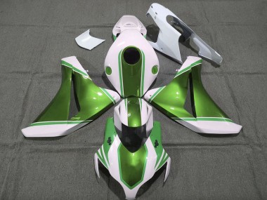 Custom 2008-2011 Honda CBR1000RR Motorcycle Fairings - White Glossy Pearl Green