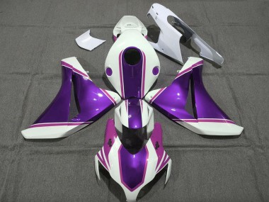 Custom 2008-2011 Honda CBR1000RR Motorcycle Fairings - White Glossy Purple Pink