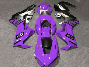 Custom 2017-2023 Honda CBR1000RR Motorcycle Fairings - Purple White Silver Glossy Black DSI