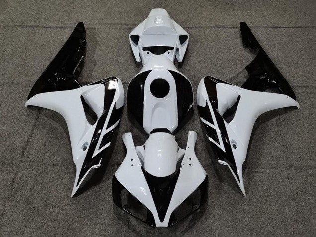 2006-2007 Honda CBR1000RR Motorcycle Fairing - White Glossy Black