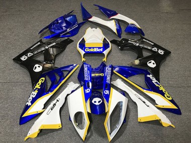 Custom 2012-2016 Honda CBR1000RR Motorcycle Fairings - White Blue Yellow Glossy Black GoldBet