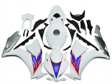 Custom 2012-2016 Honda CBR1000RR Motorcycle Fairings - White Blue Red Silver