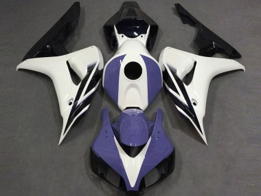 Custom 2006-2007 Honda CBR1000RR Motorcycle Fairings - White Blue Glossy Black