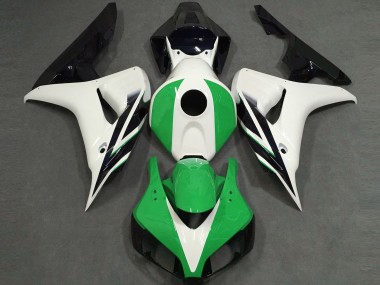 Custom 2006-2007 Honda CBR1000RR Motorcycle Fairings - White Green Glossy Black