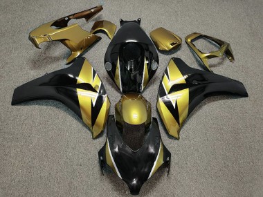 Custom 2008-2011 Honda CBR1000RR Motorcycle Fairing - Gold Glossy Black