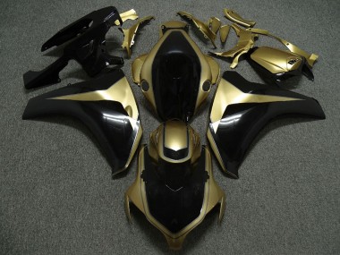 Custom 2008-2011 Honda CBR1000RR Motorcycle Fairings - Gold Glossy Black