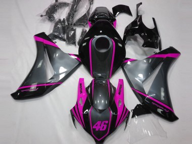 Custom 2008-2011 Honda CBR1000RR Motorcycle Fairings - Grey Pink Matte Black Motul 46