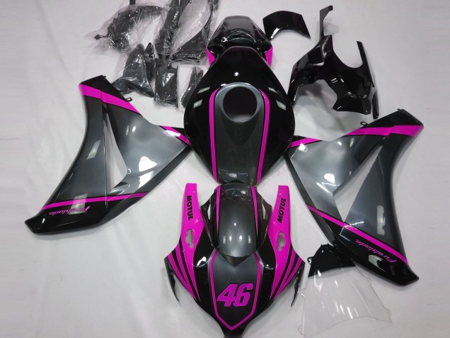 2008-2011 Honda CBR1000RR Motorcycle Fairings - Grey Pink Matte Black Motul 46