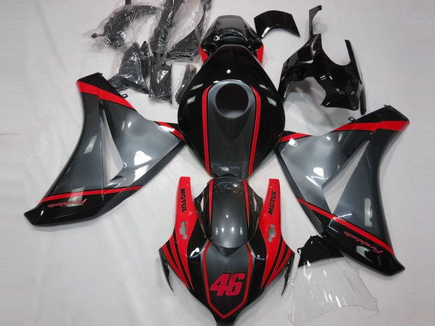 2008-2011 Honda CBR1000RR Motorcycle Fairings - Grey Red Matte Black Motul 46