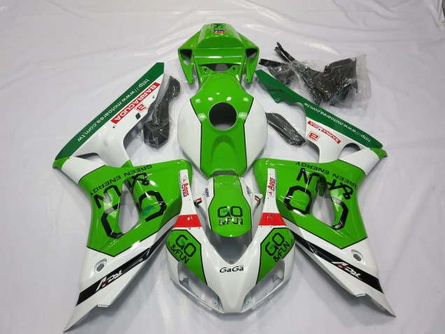 2006-2007 Honda CBR1000RR Motorcycle Fairings - White Green Red Go Fun