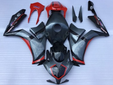 Custom 2012-2016 Honda CBR1000RR Motorcycle Fairings - Grey Red Glossy Black Racing Style