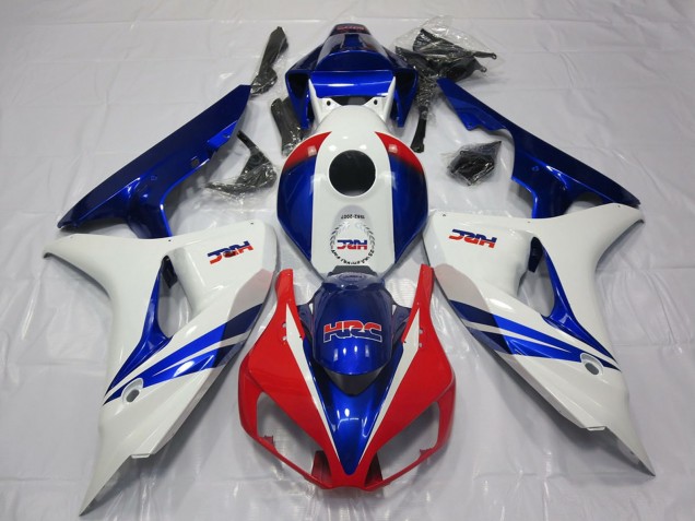 2006-2007 Honda CBR1000RR Motorcycle Fairing - White Red Blue HRC OEM Style