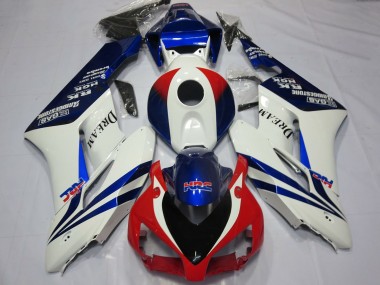Custom 2004-2005 Honda CBR1000RR Motorcycle Fairings - White Blue Red HRC OEM Style Dream