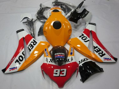 Custom 2008-2011 Honda CBR1000RR Motorcycle Fairings - Orange White Red Glossy Black Repsol 93