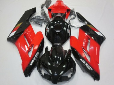 Custom 2004-2005 Honda CBR1000RR Motorcycle Fairings - Red Glossy Black Mugen