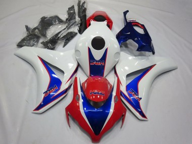 Custom 2008-2011 Honda CBR1000RR Motorcycle Fairings - White Blue Red HRC OEM Style