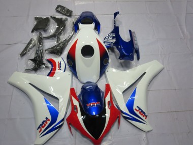 Custom 2008-2011 Honda CBR1000RR Motorcycle Fairings - White Red Blue OEM Style HRC