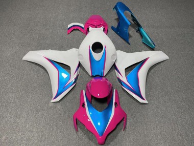 Custom 2008-2011 Honda CBR1000RR Motorcycle Fairings - White Blue Pink