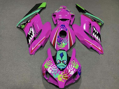 Custom 2004-2005 Honda CBR1000RR Motorcycle Fairings - Pink Green Black Shark